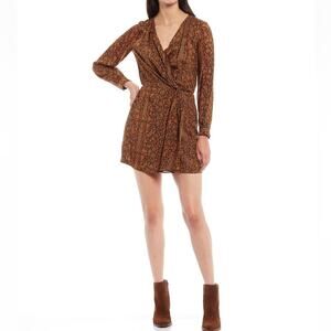 French Connection Snake Print Erina Drape Mini Dress Sz 4